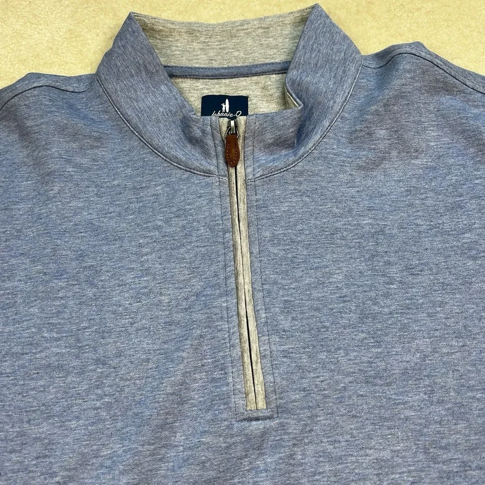 Johnnie-O Sully 1/4 Zip Pullover Sweater Men's XXL Double Knit Longsleeve Blue
